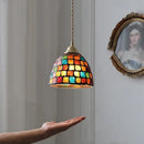 GobekUsa Conch Glass LED Pendant Light Fixture Tiffany Children Dining Room Hang Lamp