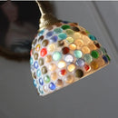 GobekUsa Conch Glass LED Pendant Light Fixture Tiffany Children Dining Room Hang Lamp