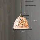 GobekUsa Conch Glass LED Pendant Light Fixture Tiffany Children Dining Room Hang Lamp