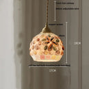 GobekUsa Conch Glass LED Pendant Light Fixture Tiffany Children Dining Room Hang Lamp