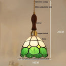 GobekUsa Conch Glass LED Pendant Light Fixture Tiffany Children Dining Room Hang Lamp