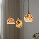GobekUsa Conch Glass LED Pendant Light Fixture Tiffany Children Dining Room Hang Lamp