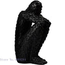 Mosaic golden man thinker abstract statues living room decor by Decorbites