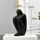 Mosaic golden man thinker abstract statues living room decor by Decorbites