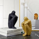 Mosaic golden man thinker abstract statues living room decor by Decorbites