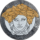 Versace Logo In Marble Mosaic Medallion