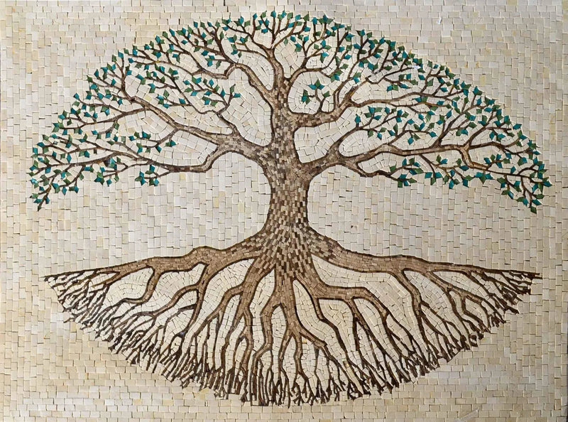 Eternal Tree of Life: Mosaic Tile Art