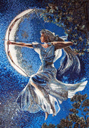 Goddess Diana Mosaic Wall | Luxury Handcrafted Natural Stone Art
