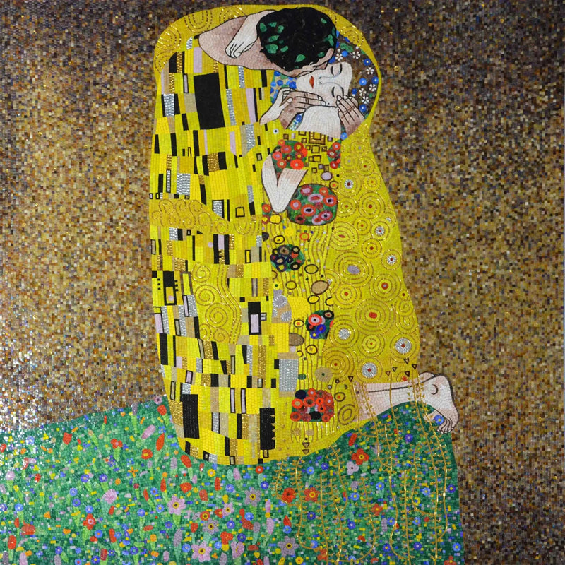 "The Kiss" By Gustav Klimt Mosaic Reproduction - Mosaic Art