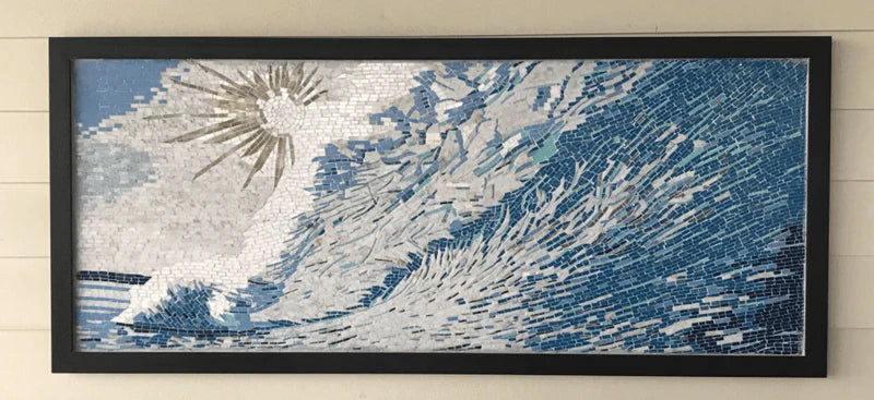 Abstract Seascape: Ocean Waves Mosaic Art