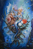 Lullaby Mermaid Mosaic Art Design | Luxury Handcrafted Natural Stone