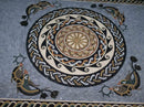 Ancient Roman Dolphins Geometric Mosaic