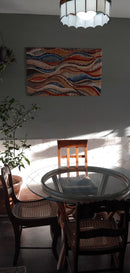 Vibrant Wavy Shades: Marble Mosaic Patterns Wall or Floor Art