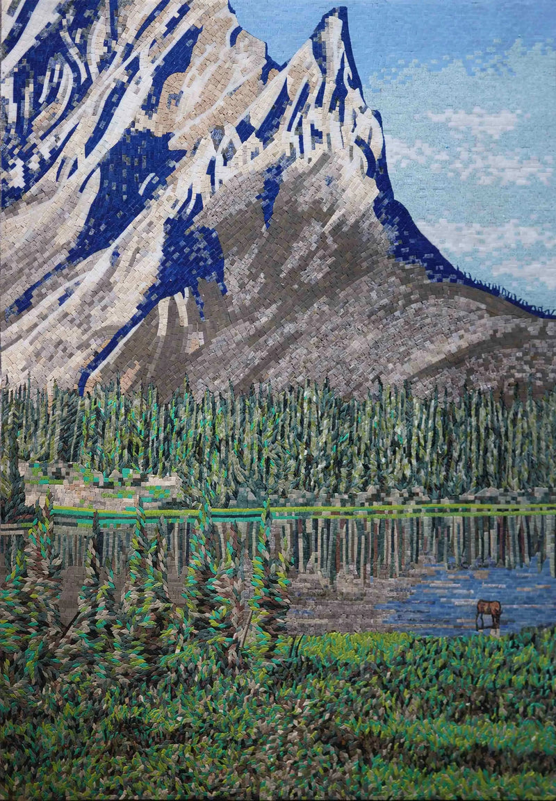 Abstract Mosaic Scene - The Forest Mountain