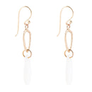 Mother of Pearl and Bronze Drop Earrings