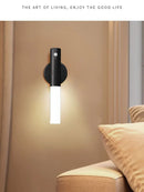 GobekUsa Motion Sensor Battery Operated Black Wall Lamp