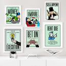 Monopoly millionaire dollar cartoon canvas art for office or bedroom by Decorbites