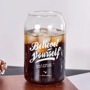 Motivational engraved can shape beer glass cup dining room drinkware by Decorbites