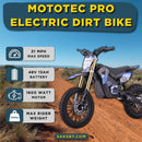MotoTec 48V 1800W Pro High-Performance Electric Dirt Bike (SAK51948)