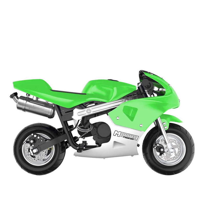 MotoTec Phantom 49CC Two-Stroke Gas Pocket Bike, Green (92461375)