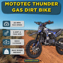 MotoTec Thunder 50CC 2-Stroke Kids Gas Dirt Bike (SAK37480)