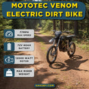 MotoTec Venom High-Performance 72V/12000W Electric Dirt Bike, White (SAK70326)