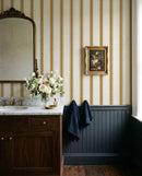 Moulding Line Wallpaper in Ochre Gold by Riverpine