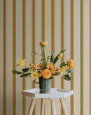 Moulding Line Wallpaper in Ochre Gold by Riverpine