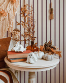 Moulding Line Wallpaper in Plum Red