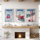 Girly Après Ski Set of 3 Posters. Chic Ski Resort Wall Decor by Wall Art Set