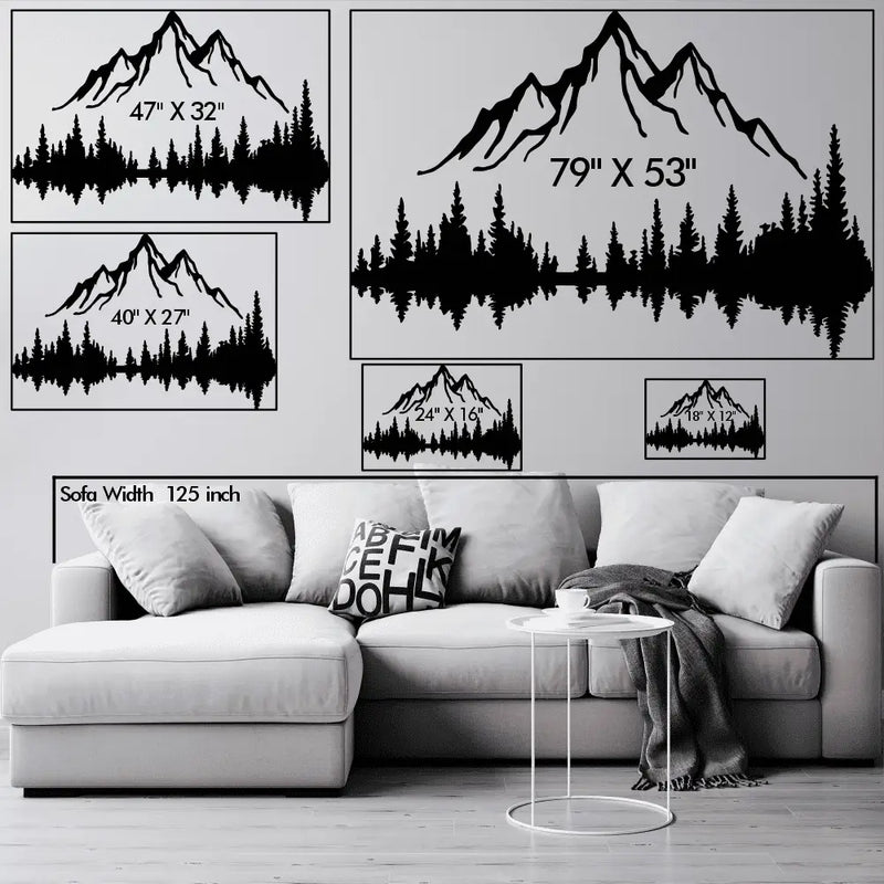 Mountain and Forest Metal Wall Art