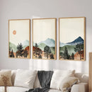 GobekUsa Mountain Wall Art Set - Watercolor Landscape