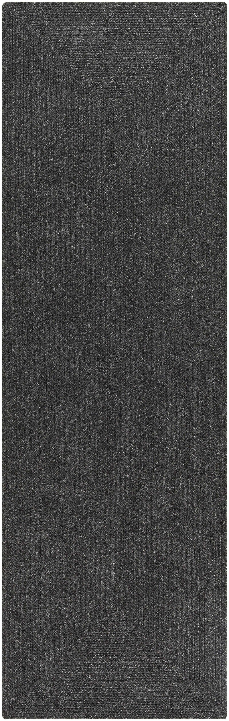 Black Braided Faux Jute Rug