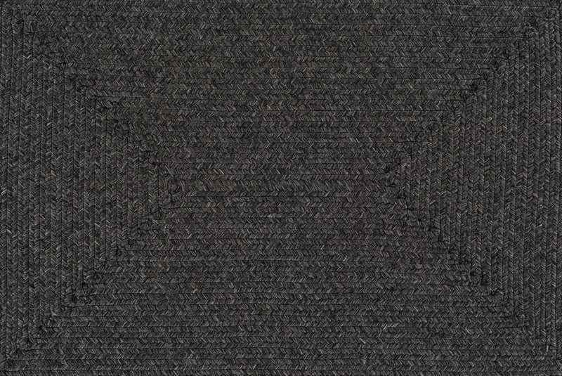Black Braided Faux Jute Rug