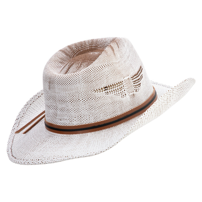 Men's Paper Straw Cowboy Hat with Eagle Design