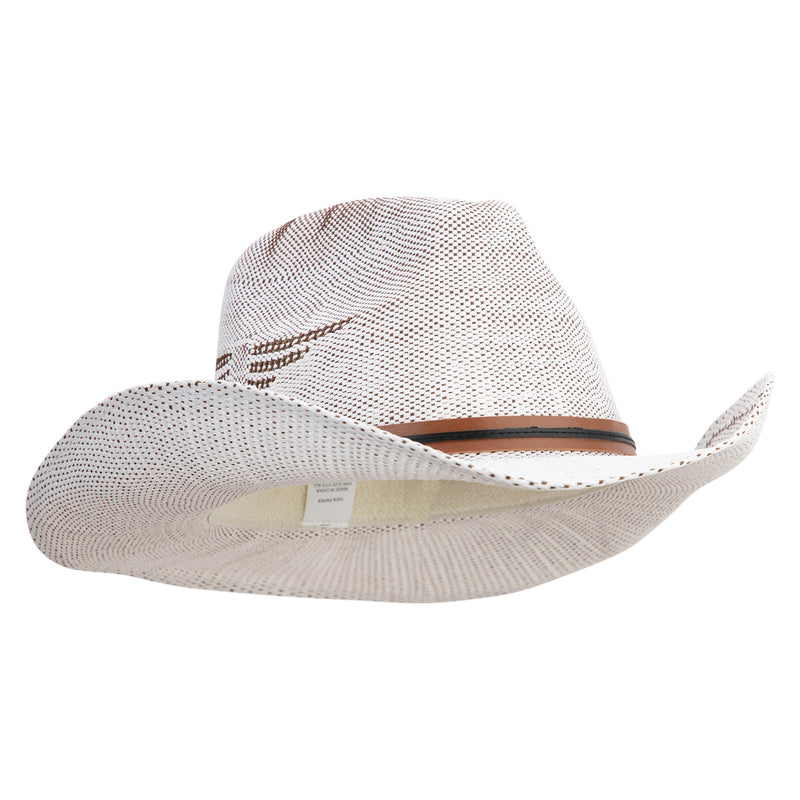 Men's Paper Straw Cowboy Hat with Eagle Design