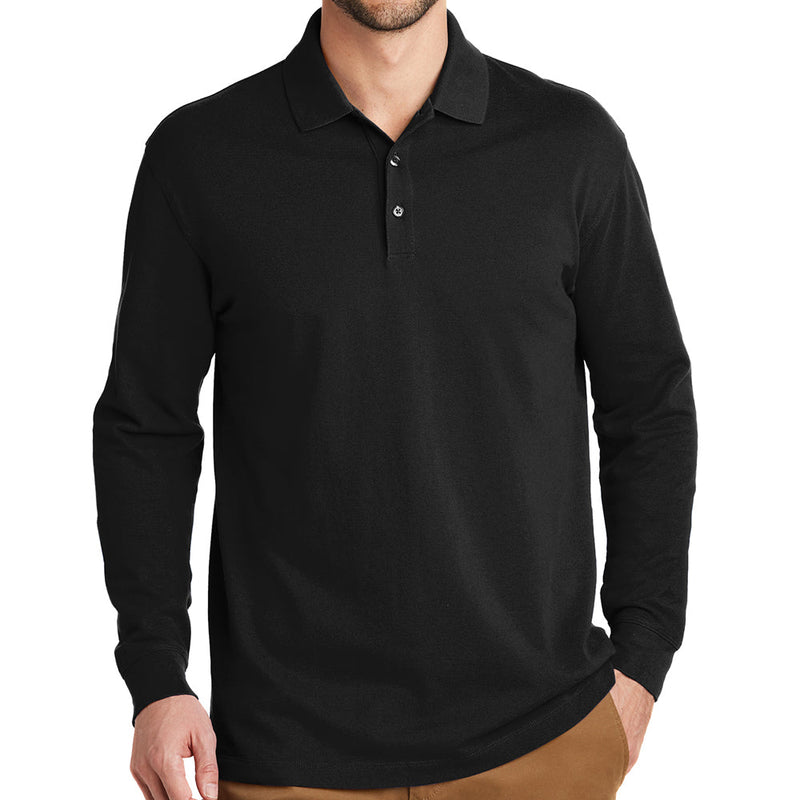 Men's Big Size Port Authority EZCotton Long Sleeve Polo Shirt