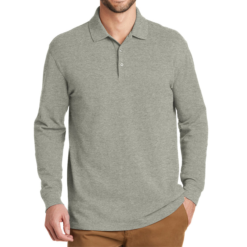 Men's Big Size Port Authority EZCotton Long Sleeve Polo Shirt