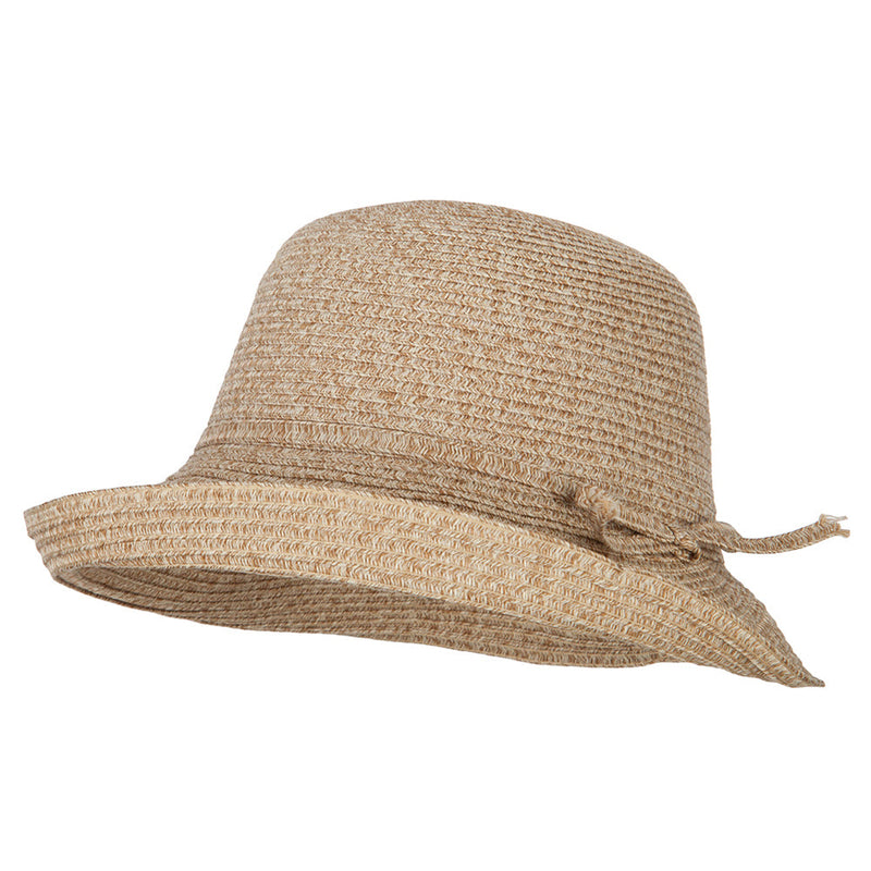 Women's Polyester Braid Asymmetrical Brim Bowler Hat