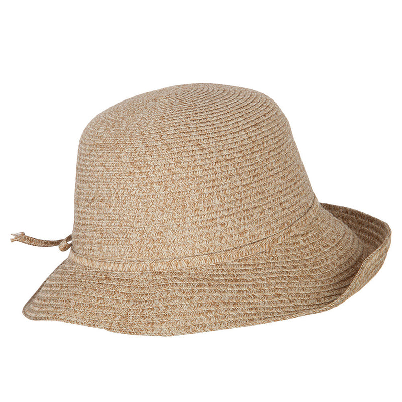 Women's Polyester Braid Asymmetrical Brim Bowler Hat