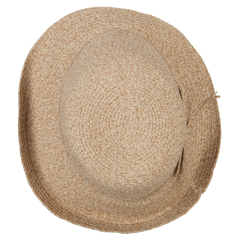 Women's Polyester Braid Asymmetrical Brim Bowler Hat