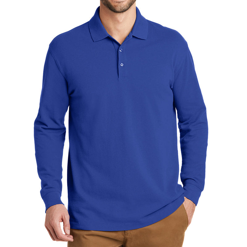 Men's Big Size Port Authority EZCotton Long Sleeve Polo Shirt