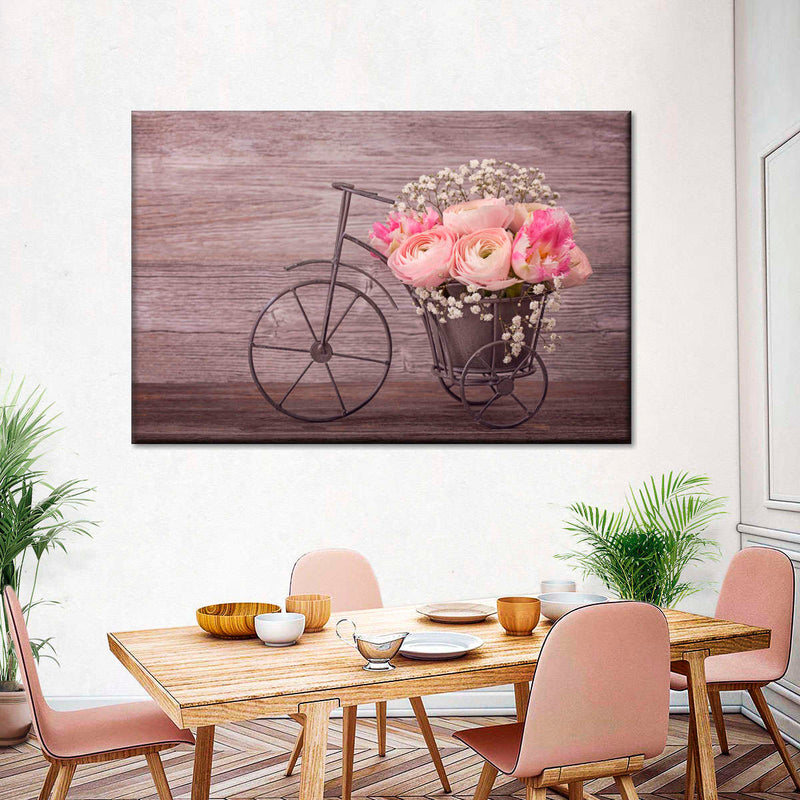 Ranunculus Bicycle Vase Wall Art