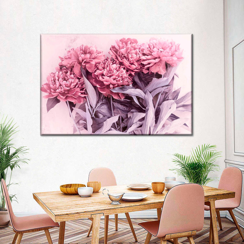 Blooming Pink Peonies Wall Art