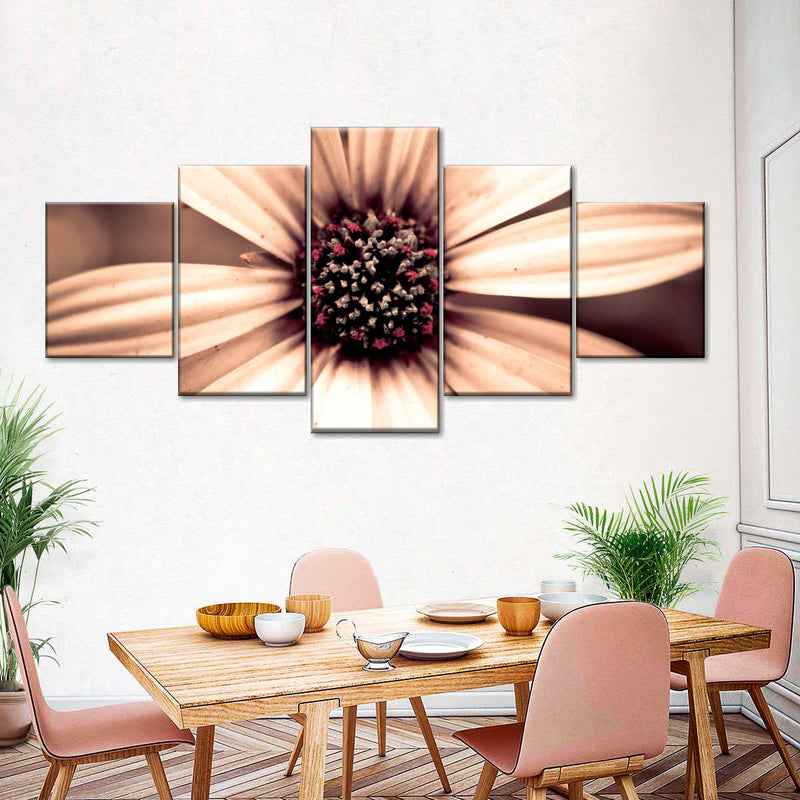 Detailed Sepia Flower Wall Art