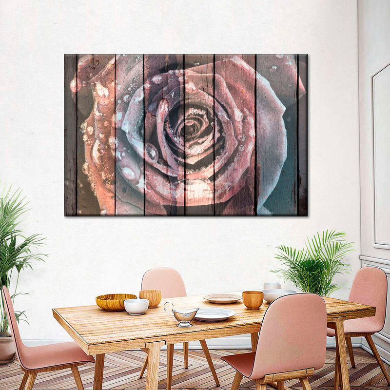 Colorful Wooden Rose Wall Art