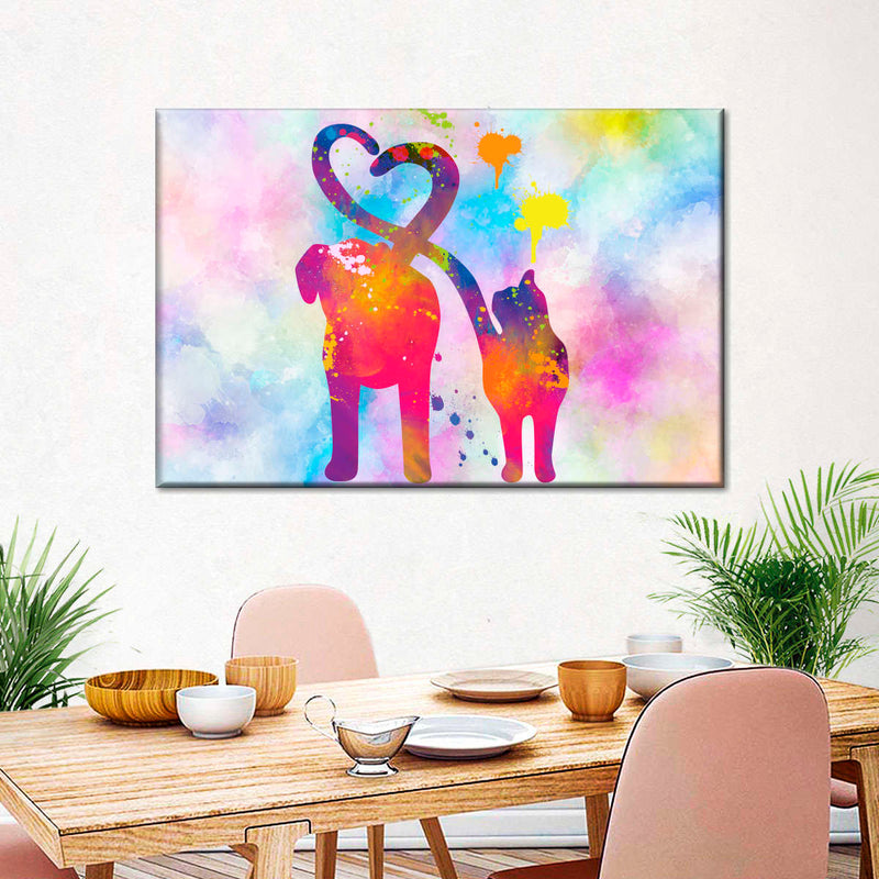 Cat And Dog Love Wall Art