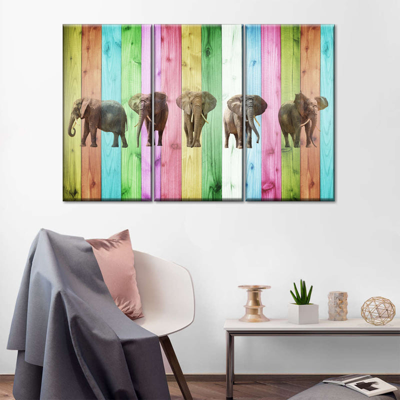 Color Stripe Elephants