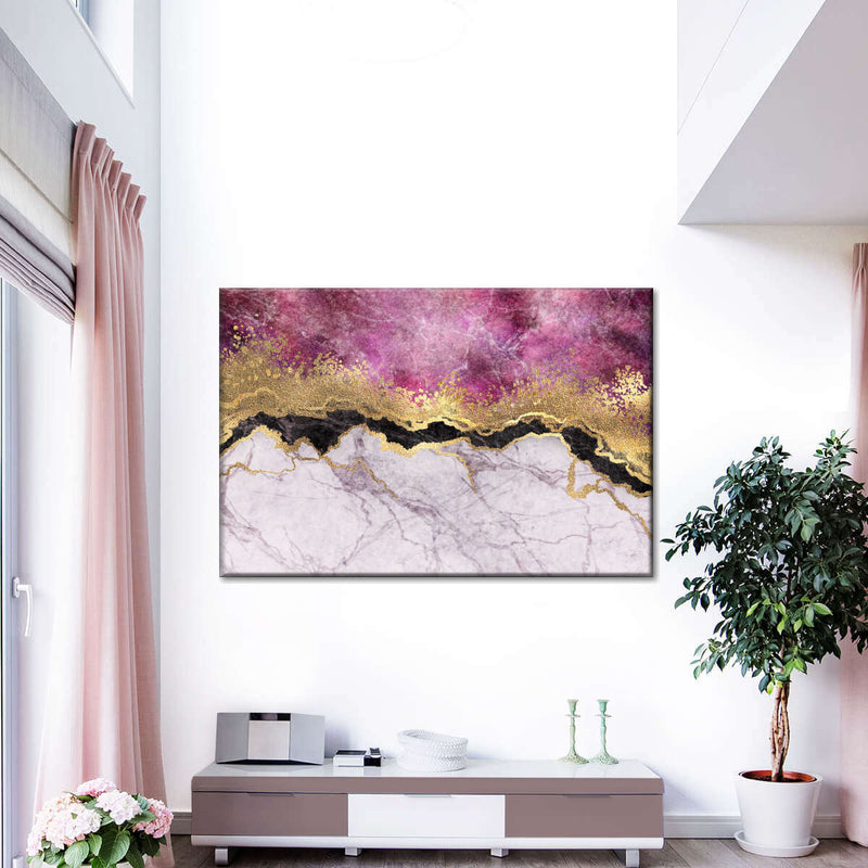 Pink And Gold Abstract Wall Art