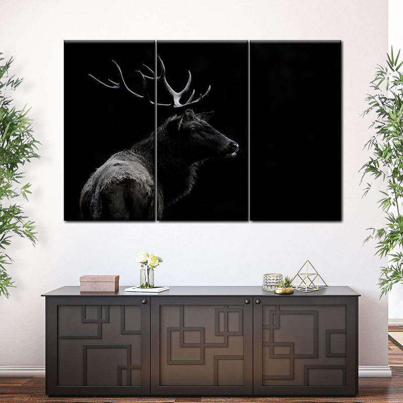 Monochrome Bull Elk Wall Art